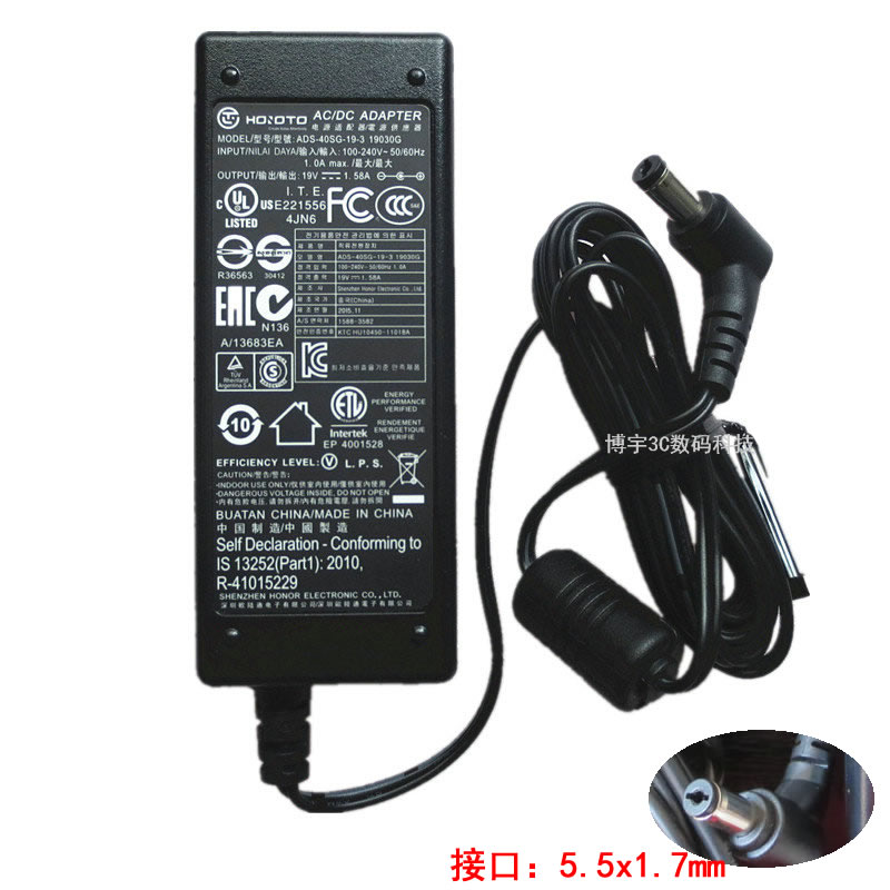 ViewSonic Monitor Power Cord Adapter Transformer 19VCharging Computer