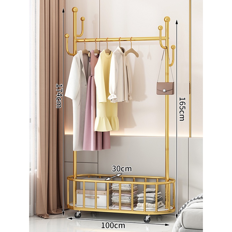 KU Metal Coat Rack Bedroom Floor Clothes Storage Hanger Nordic Luxury