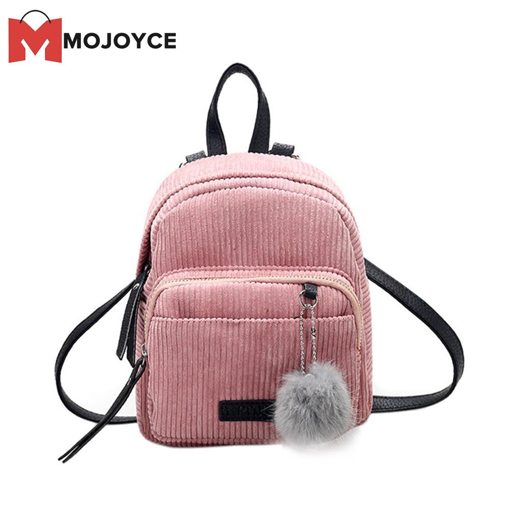 pink velvet mini backpack