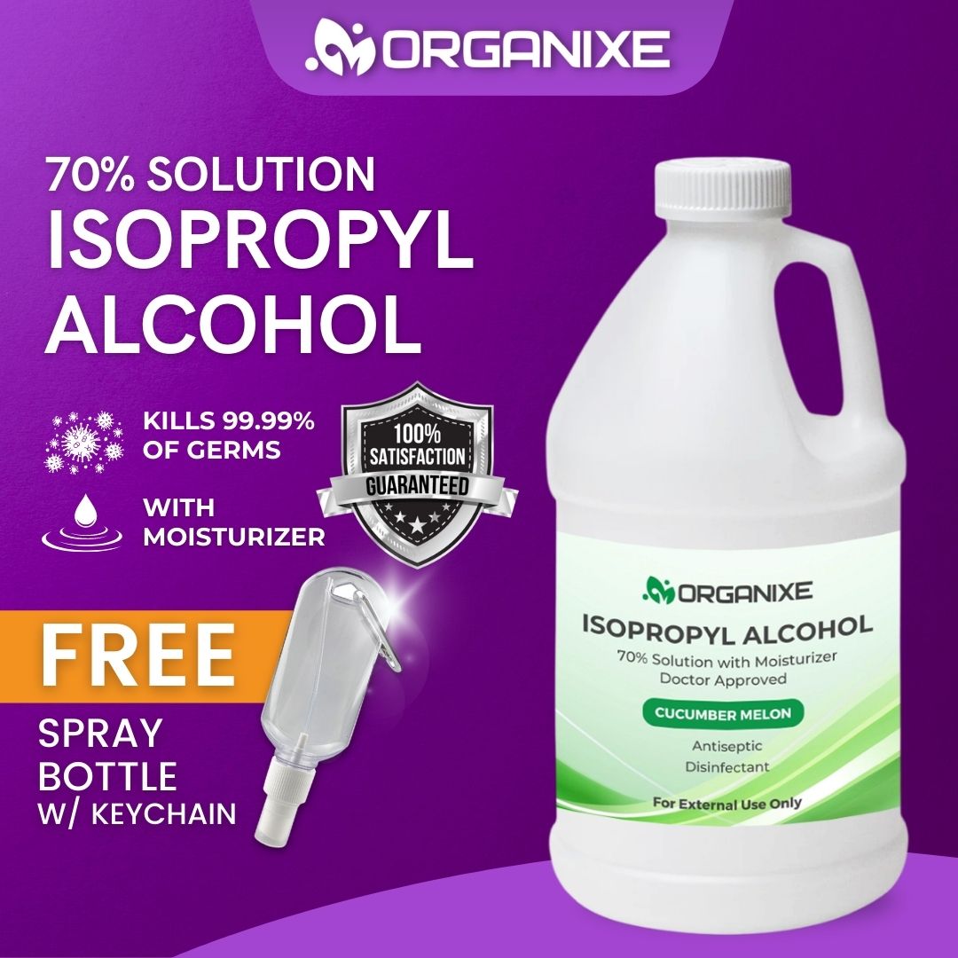 Organixe Isopropyl Rubbing Alcohol Half Gallon with Cucumber Melon