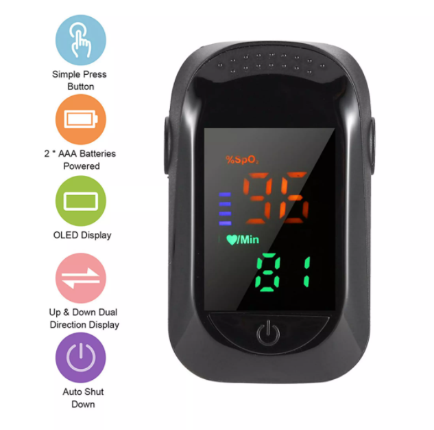 เครื่องวัด เครื่องวัดออกซิเจนปลายนิ้ว วัดออกซิเจน วัดชีพจร Oximeter และ ตรวจวัดชีพจรปลายนิ้ว Fingertip pulse oximeter เครื่องวัดออกซิเจนในเลือด Blood Oxygen ราคา 99 บาท*ส่งฟรี