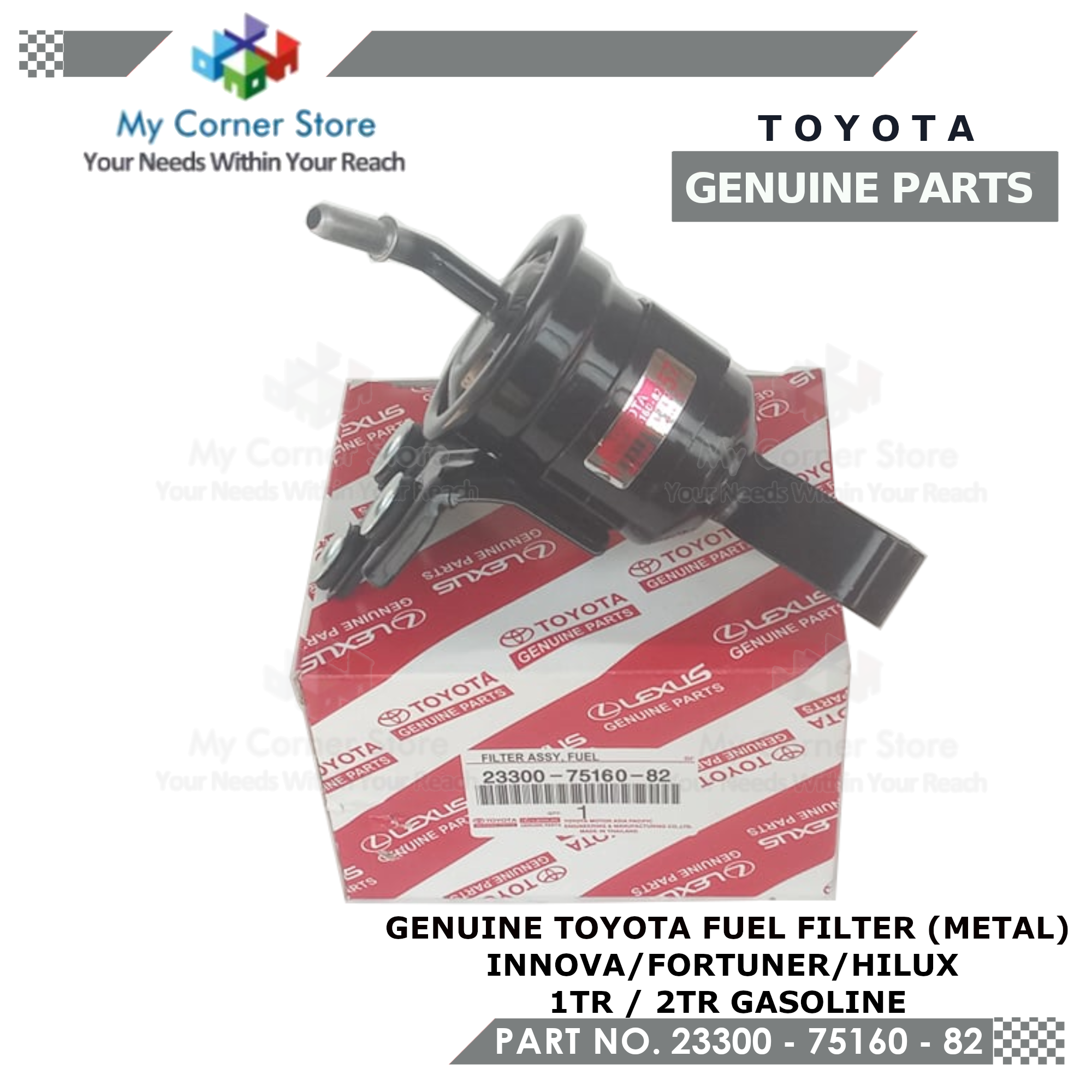 GENUINE TOYOTA FUEL FILTER for INNOVA 20042021 HILUX 20042021 FORTUNER 20052021 1TRFE / 2TR