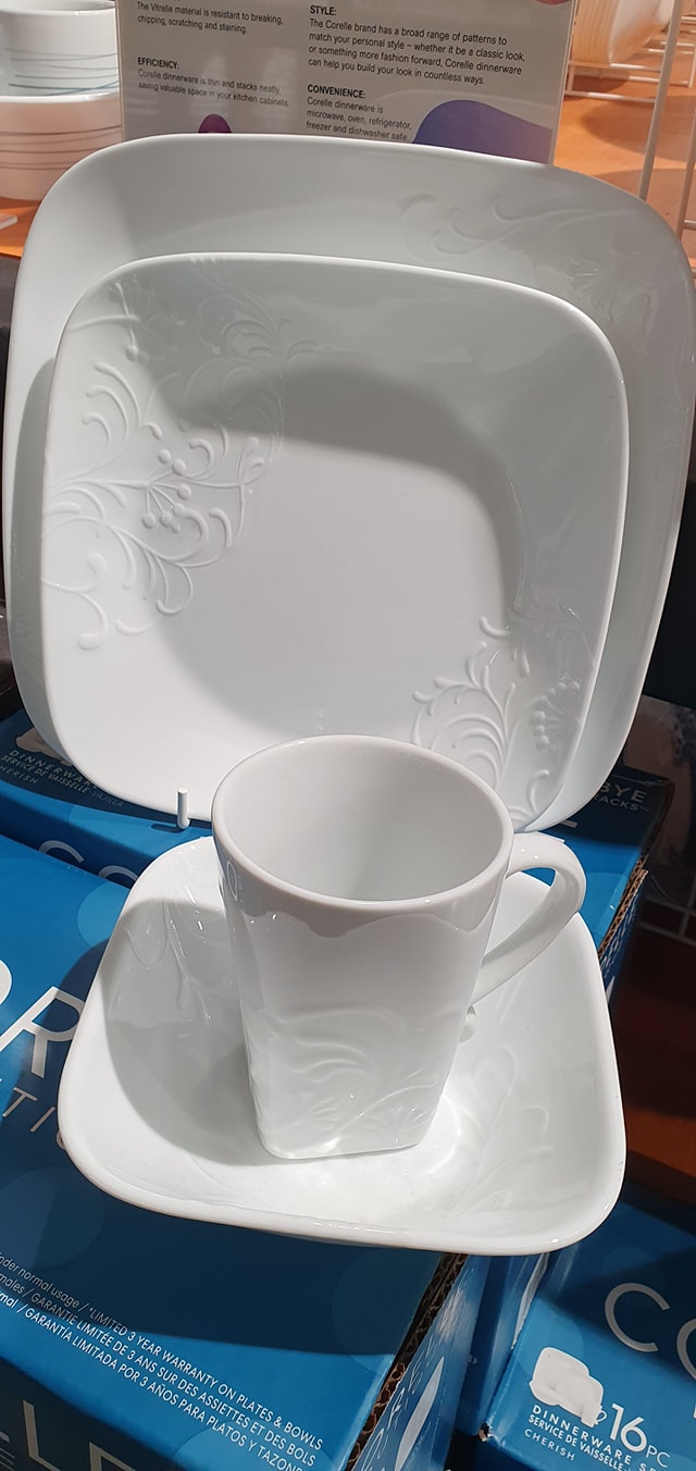 Corelle Boutique Cherish Embossed Square 16 Pc. Dinnerware Set