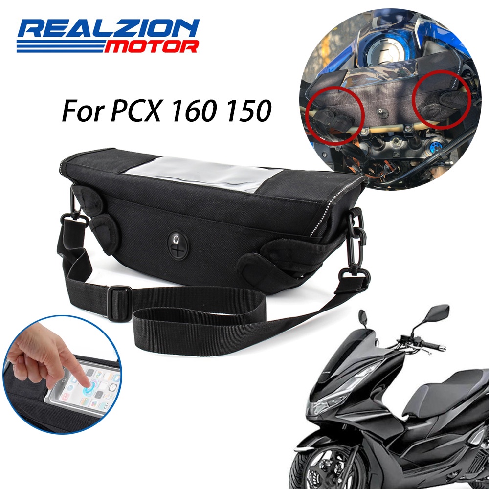 Realzion PCX160 Motorcycle Linen Handlebar Travel Bag For HONDA PCX 160