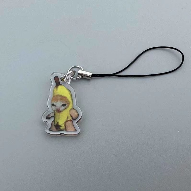 Cute Banana People Keychain para mulheres e homens, Caponho