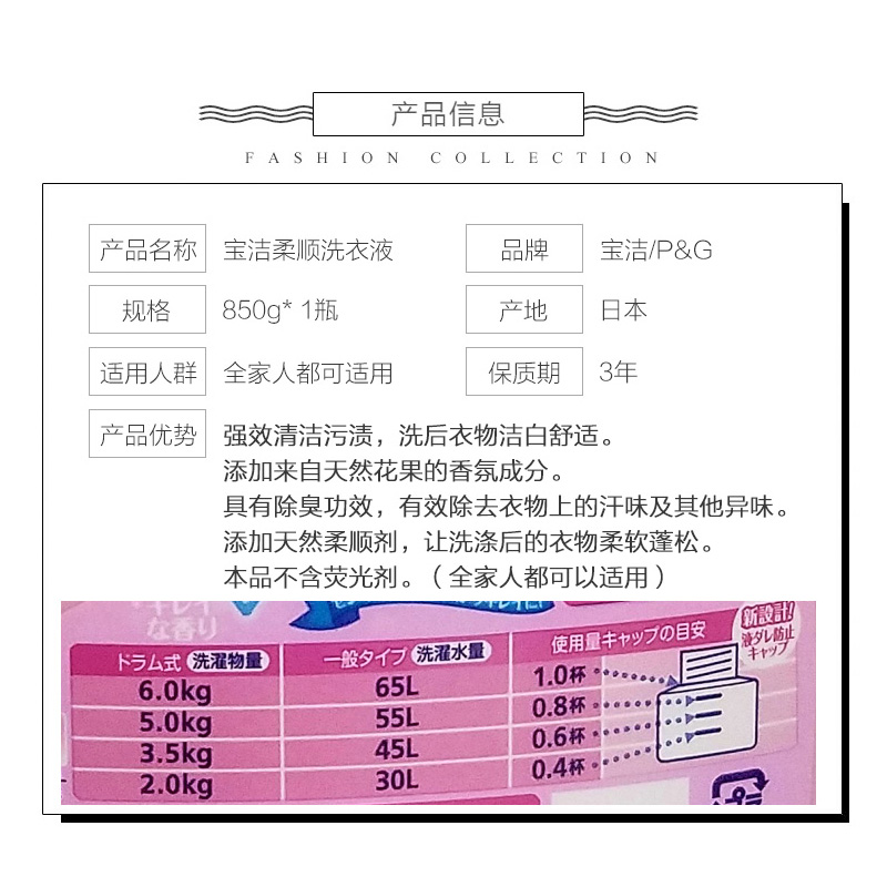 Japan BLOD/ Procter & Gamble laundry detergent concentrated softener