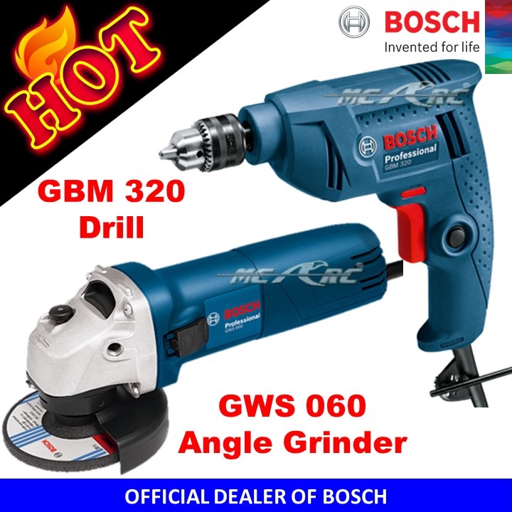 Bosch GBM 320 Drill with Bosch GWS 060 