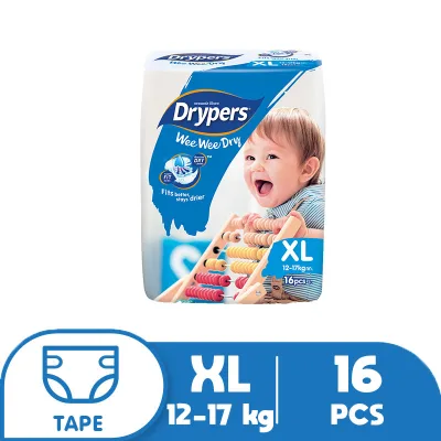 Drypers Wee Wee Dry XL (16 pcs) - Tape Diapers