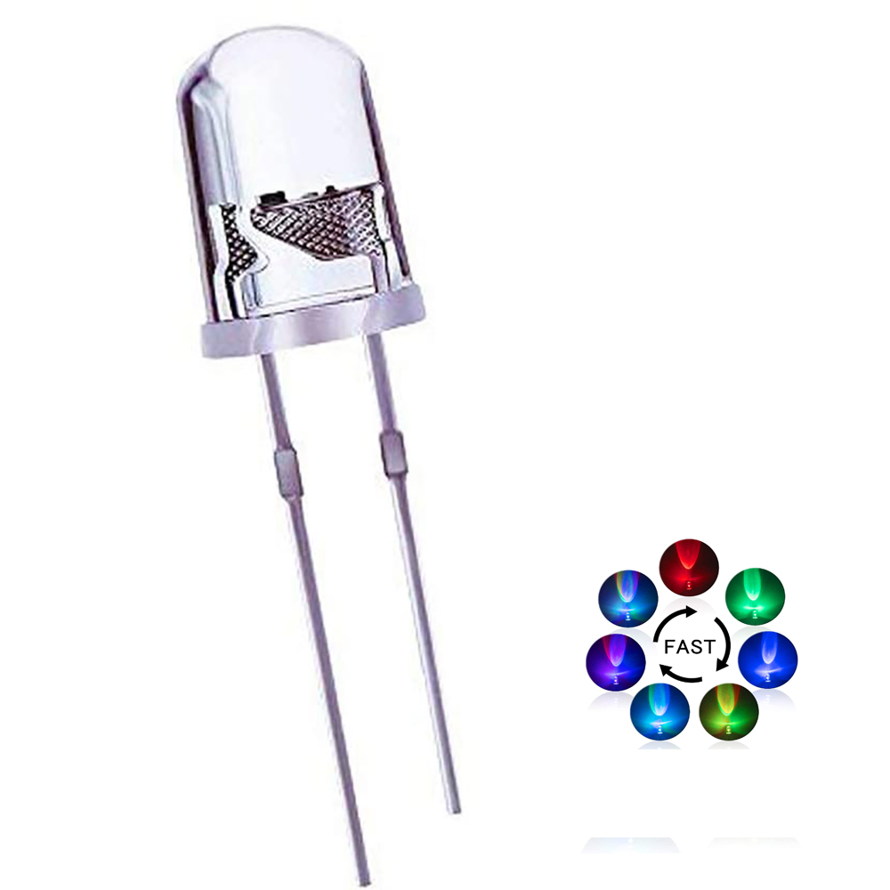 100PCS 5mm LED Diode Multicolor SlowFast Flashing Blinking Light