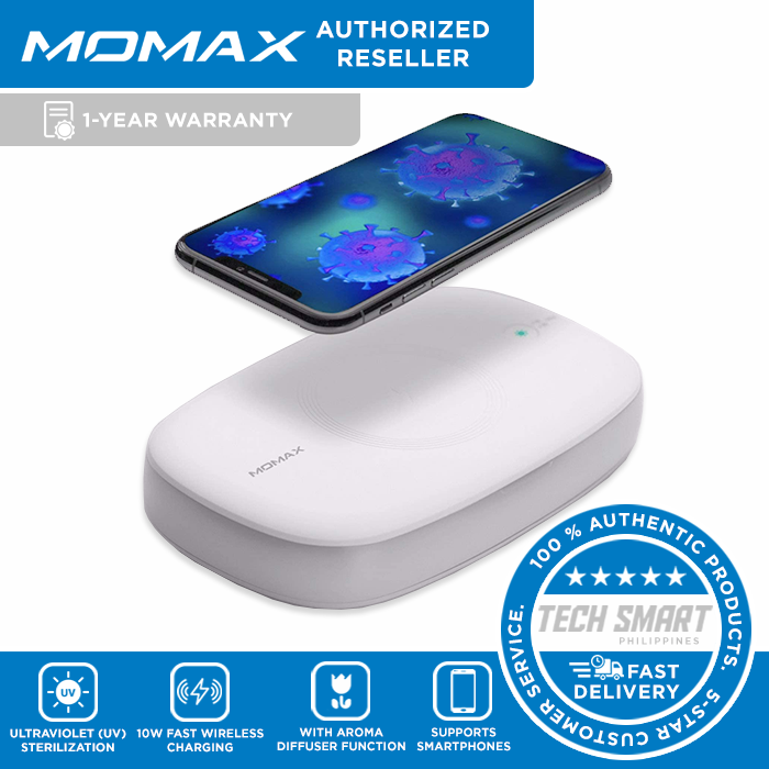 Momax UV box Sanitizer with 10W Qi Fast Wireless Charger