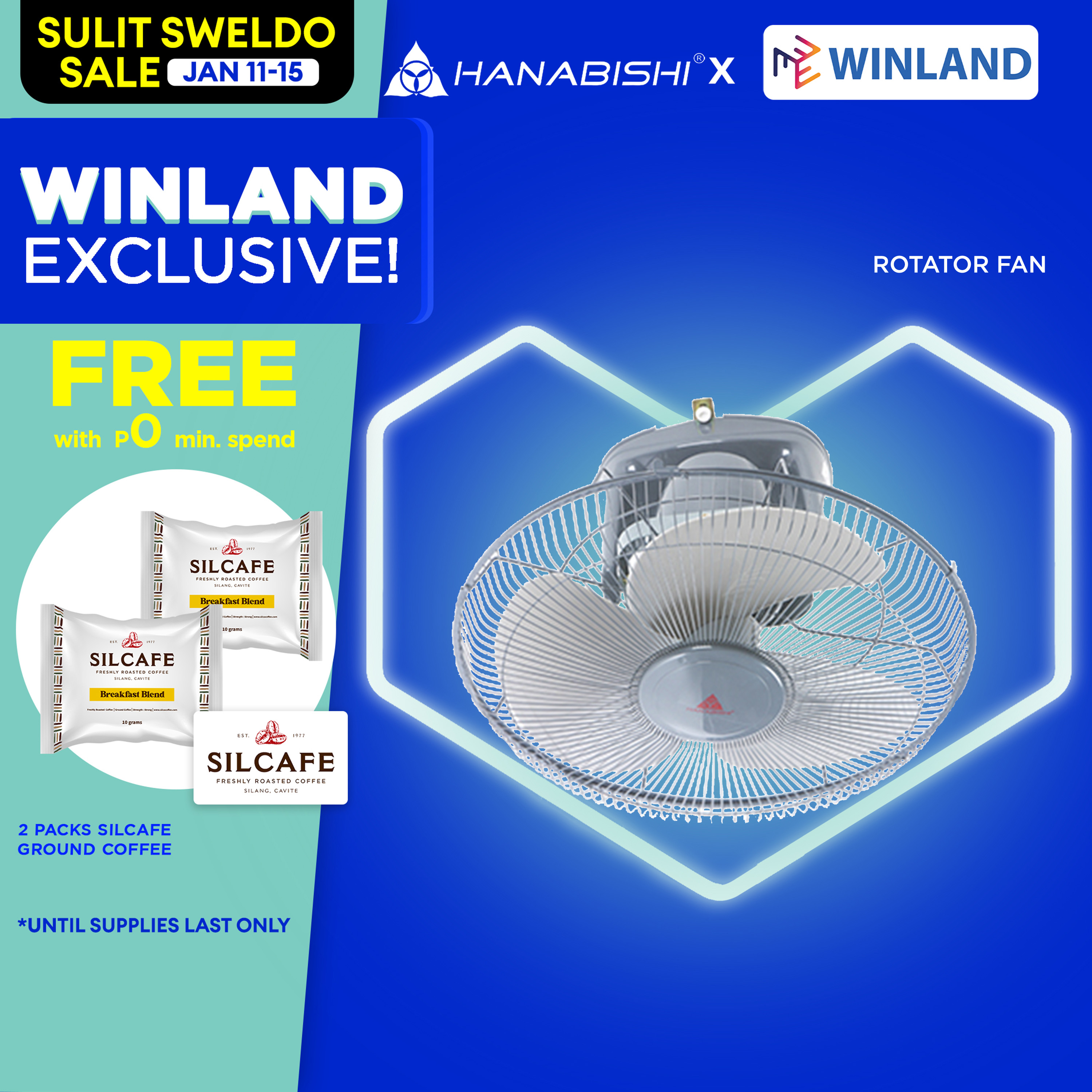 HANABISHI by Winland 16inch Rotator Fan Ceiling Fan Electric Fan RF