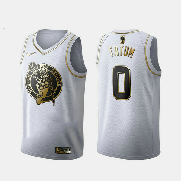 Men's Boston Celtics #0 Jayson Tatum Golden Edition Jersey - Black