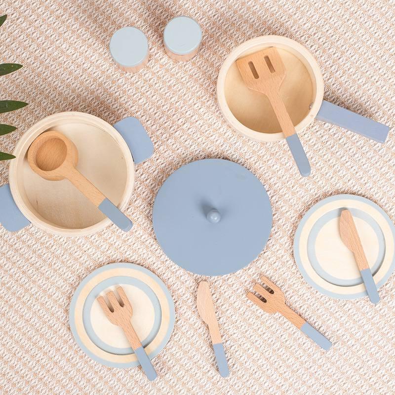 Cucinino Wooden Cookware Minimalist Mini Cooking Pretend Play Set by  WISHLAND