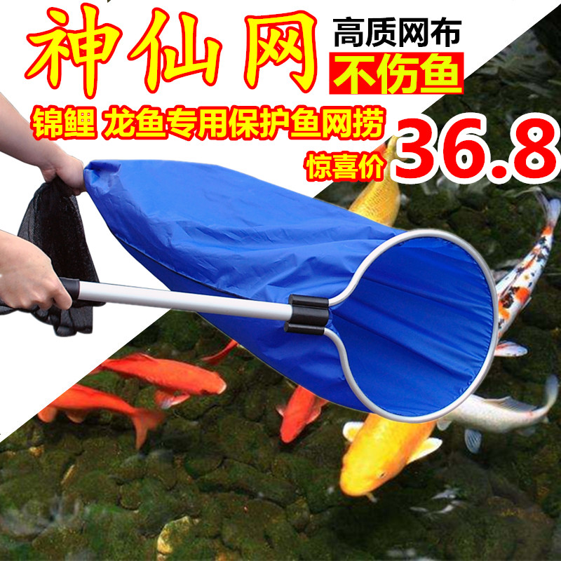 Arowana / Koi Fishing Net with wood handle