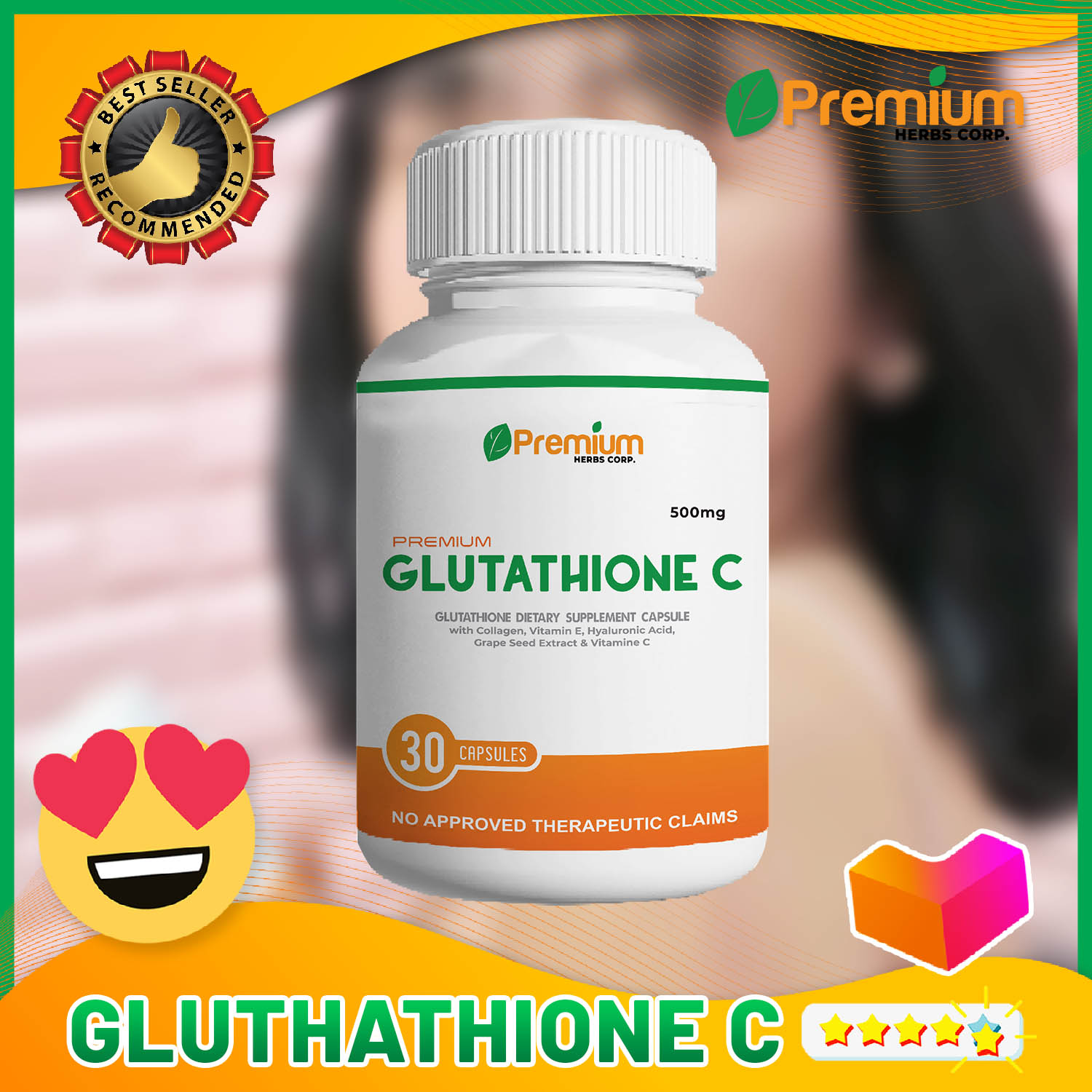 PHC03A Premium Glutathione C with Glutathione, Collagen, Vitamin E