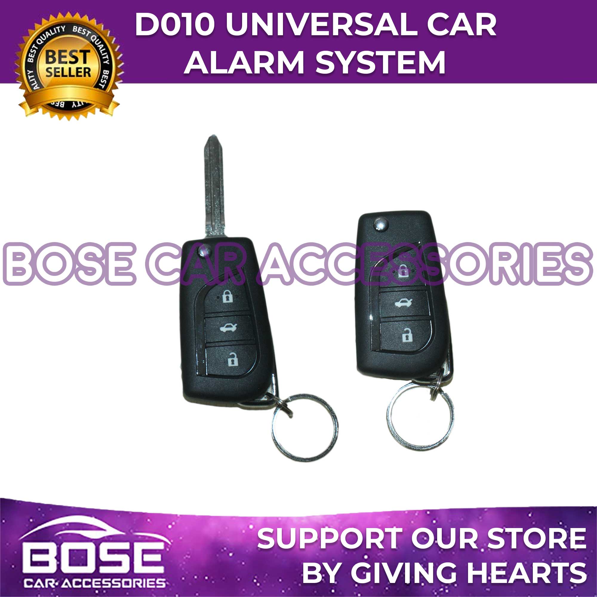 D010 Car Alarm Sytem for Toyota Cars / D010 Flip Key Security Key
