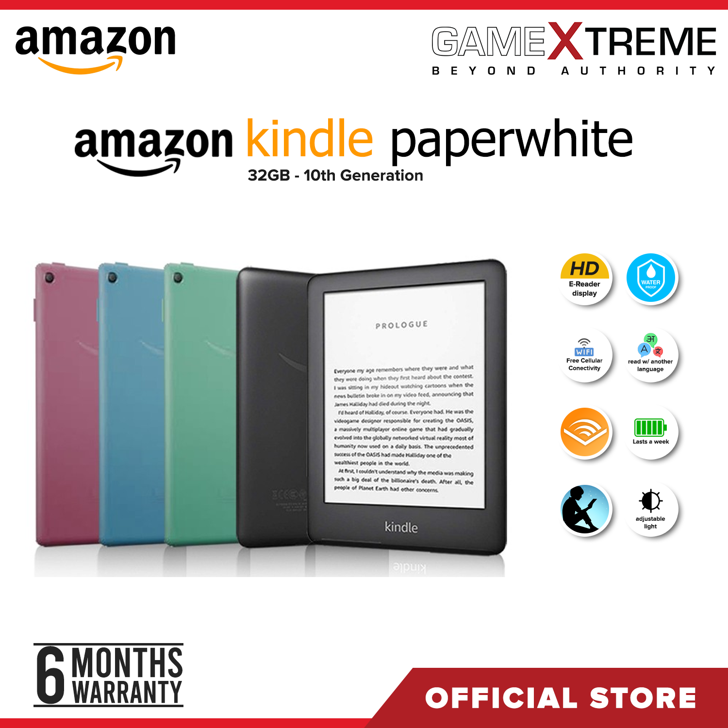 Amazon Kindle Paperwhite 6" with Built-in Light, Wi-Fi - WaterProof 32GB  10th Generation | Lazada PH