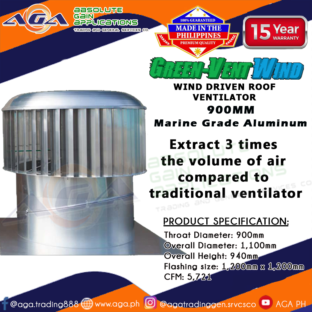 Roof Ventilator/GreenVent Wind 900mm 15 Years Warranty Lazada PH