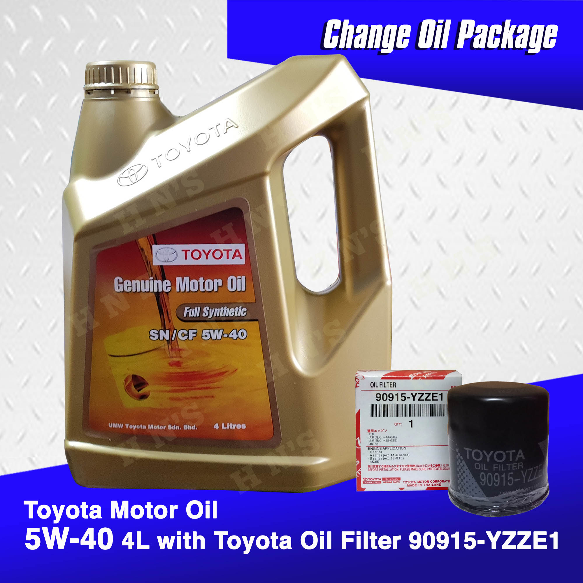 Toyota Genuine Motor Oil Full Synthetic 5W 40 Oil Change Bundle For Vios Altis Yaris