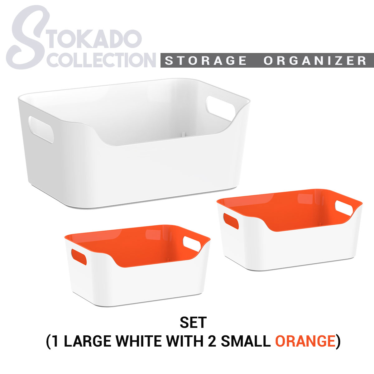 3in1 Set of STOKADO Collection Storage with Handle Home Drawer ...