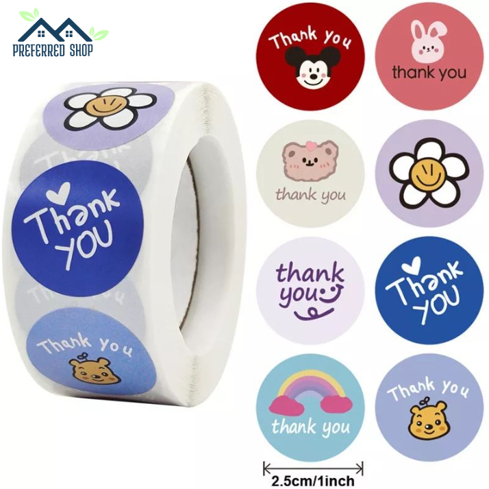 Preferred Shop 500pcs Sticker THANK YOU FOR YOUR ORDER Sticker Labels ...