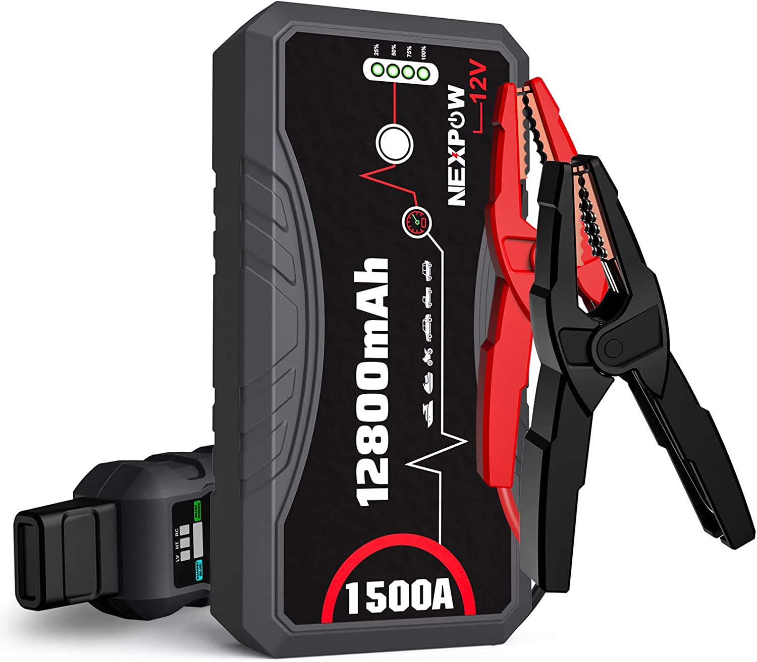 NEXPOW Car Jump Starter, 1500A Peak 12800mAh Battery Starter Q10S (Up ...