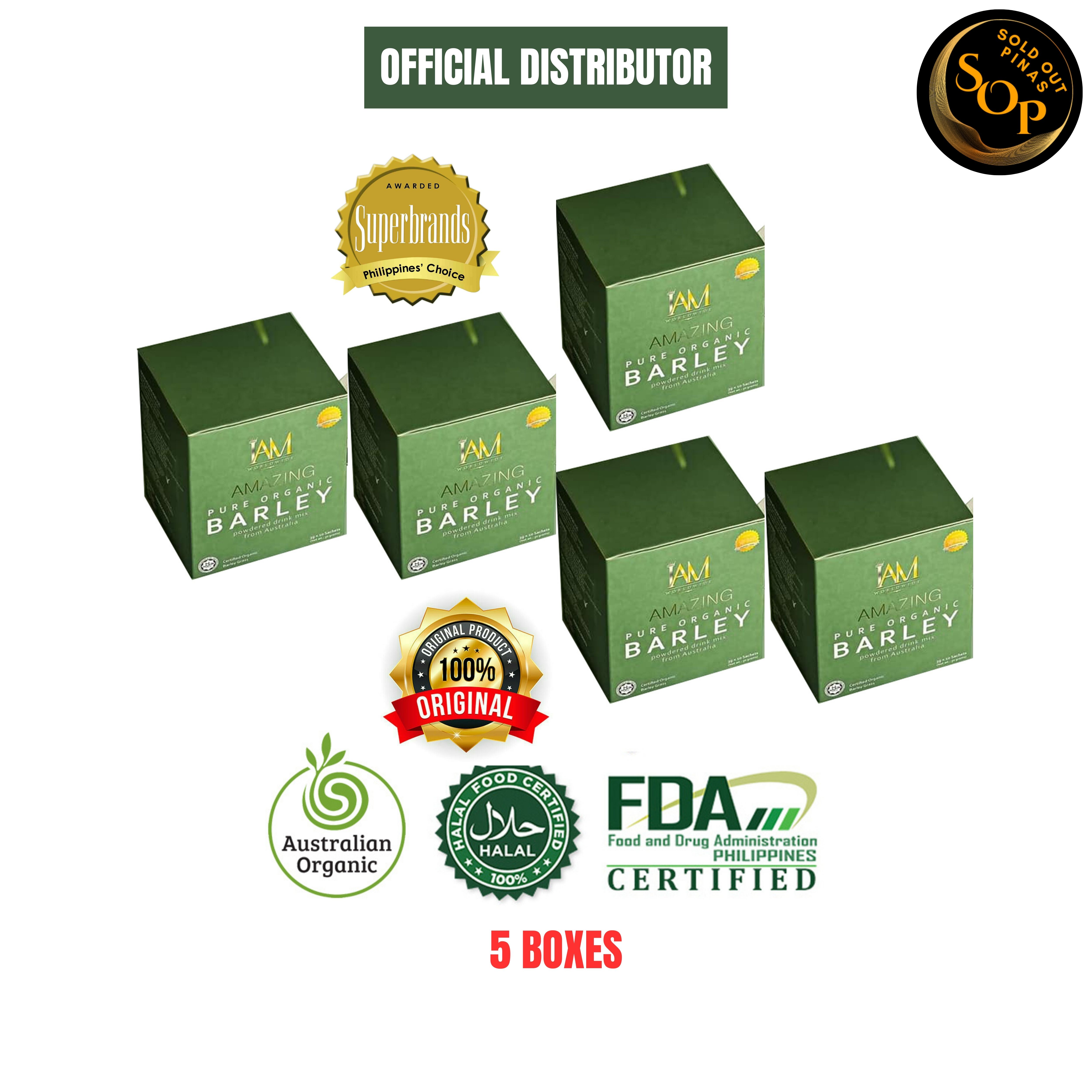[ 5 Boxes ] Original IAM Amazing Pure Organic Barley Grass from