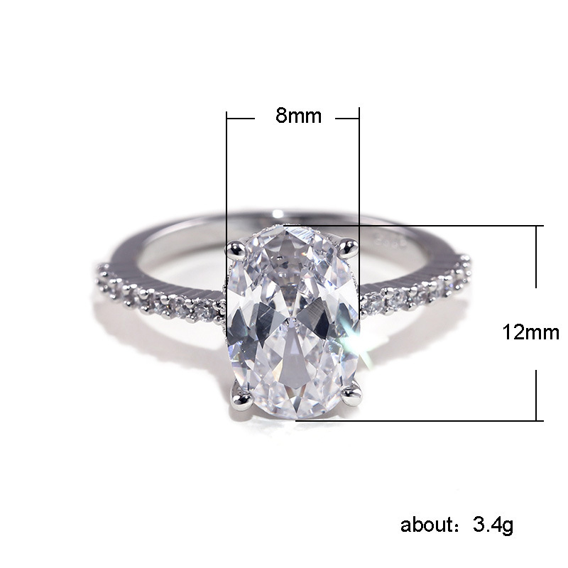 Emerald Rose Gold Stainless Steel Women Fashion Crystal Diamond Engagement  Wedding Rings