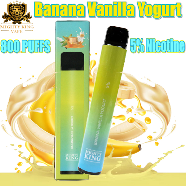 LEGIT MIGHTY KING Puff Plus smoke vapers full set 800 Puffs (BANANA VANILLA YOGURT) Disposable
