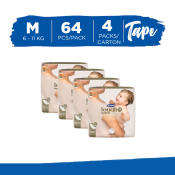 Drypers Touch Medium  - 64 pcs x 4 packs  - Tape Diapers