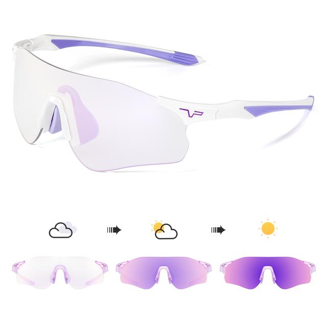 CW】♛┋◕ Kapvoe Photochromic Cycling Glasses Running Sunglasses UV400 MTB  Outdoor Goggles