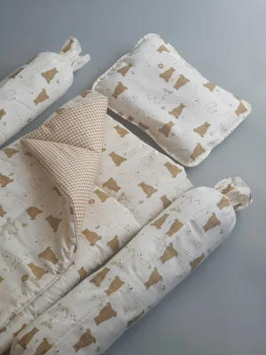 Little Alon’s Yapos Baby Comforter Set - Checkered Bear