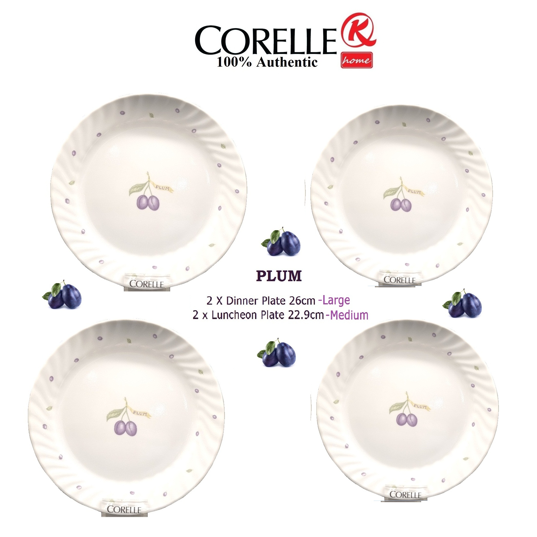 CORELLE Dinnerware 4 Piece Set Plum Lazada PH