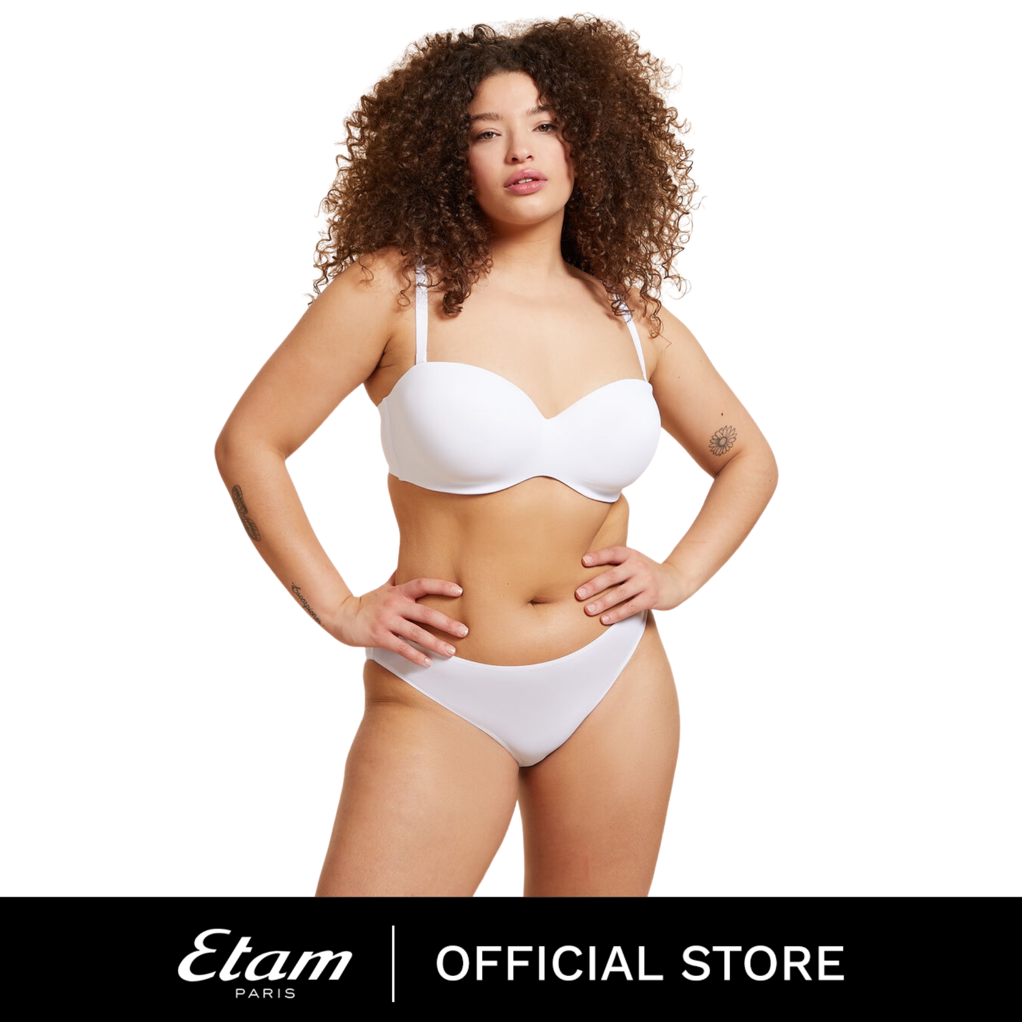 Etam Seamless Bra Strapless Bandeau Bra for Women Push Up Wired