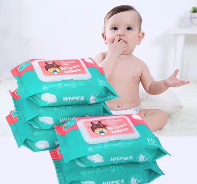 BABY WIPES 80pcs per pack(Non-Alcohol-wetwipes) RUNBEIER Baby Alcohol Free Wipes （80sheets）