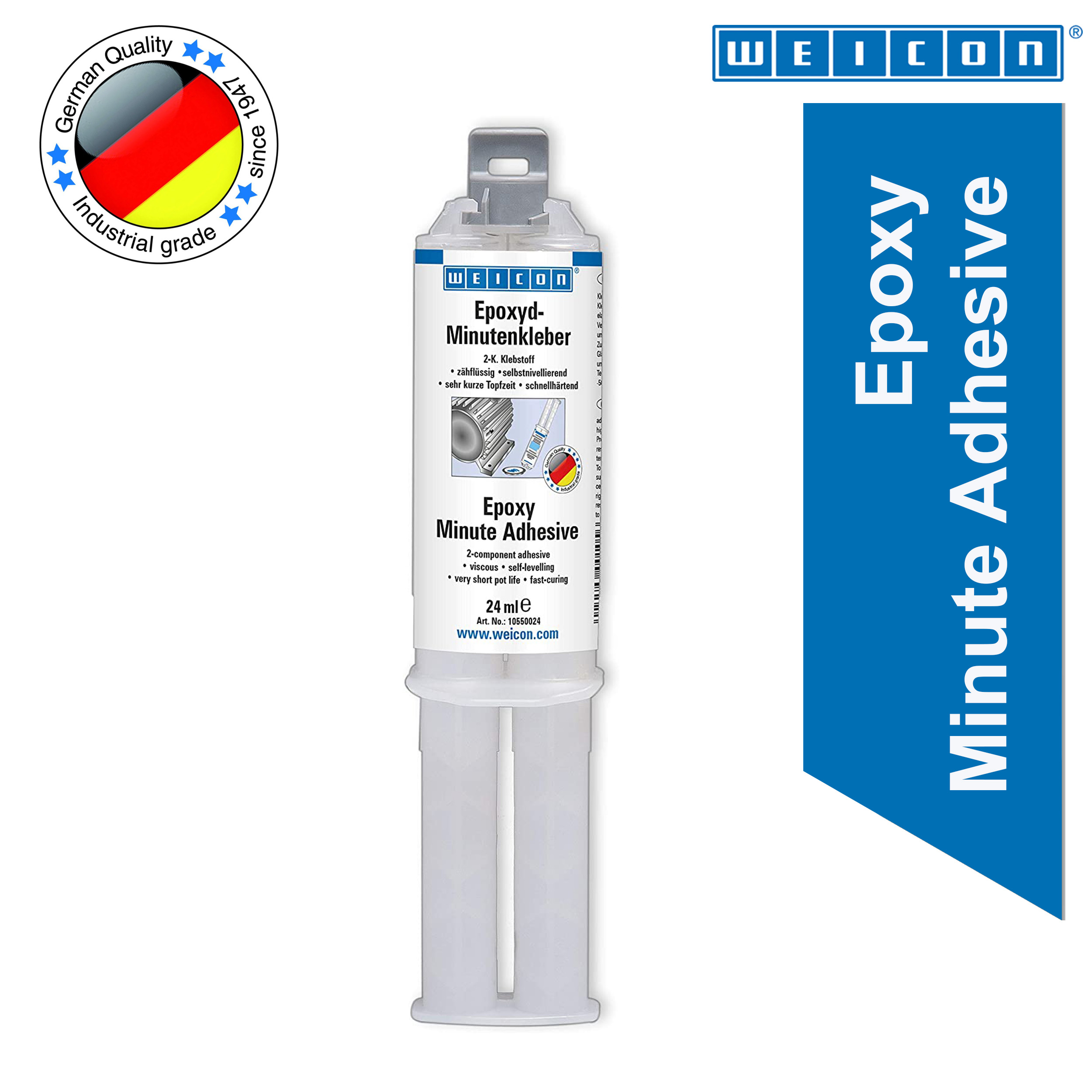 WEICON Epoxy Minute Glue 24 ml Clear Two Component Syringe Epoxy