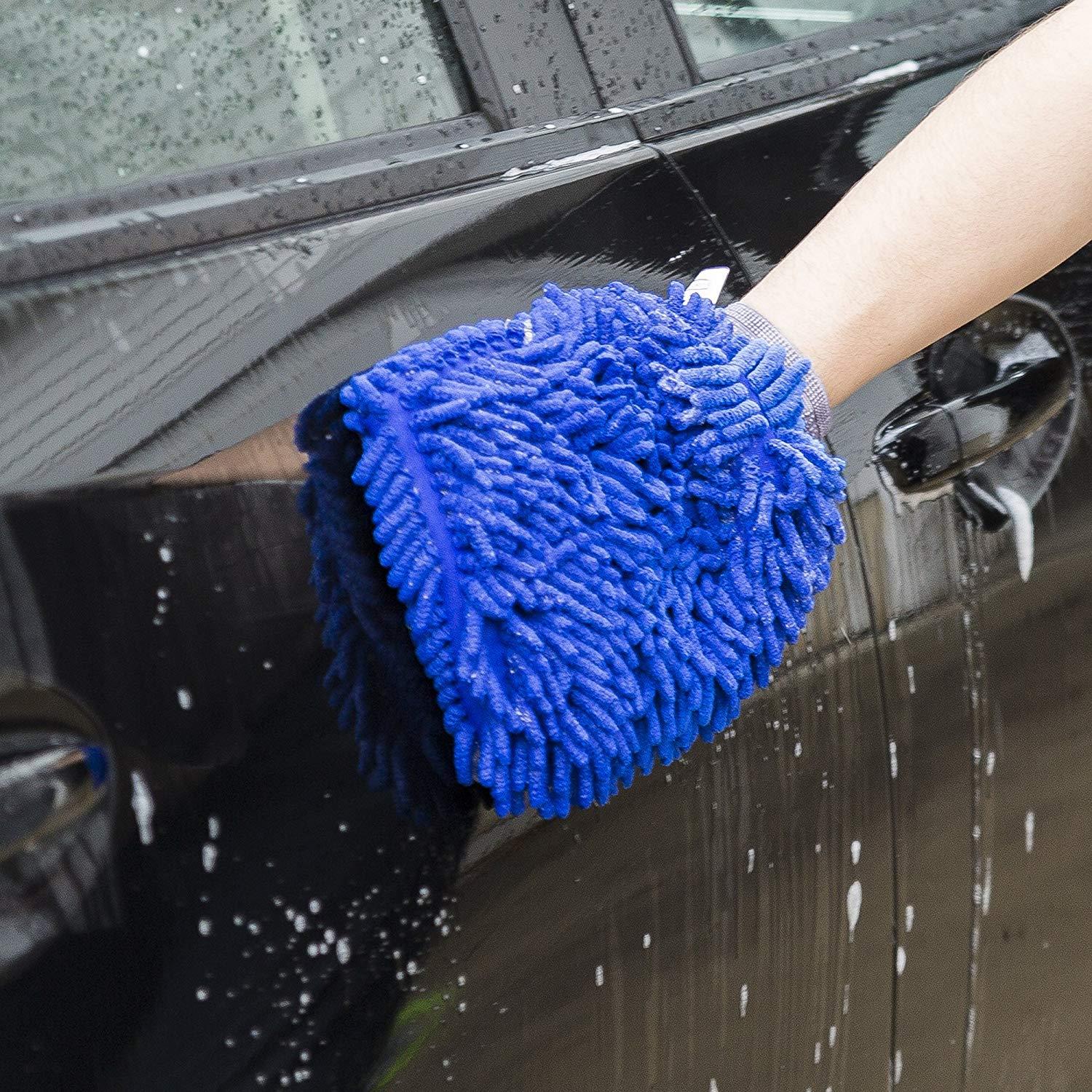 Relentless Drive Ultimate Car Wash Mitt - Extra Large Size - Premium Chenille Microfiber Wash Mitt - Wash Glove - Lint Free - Scratch Free