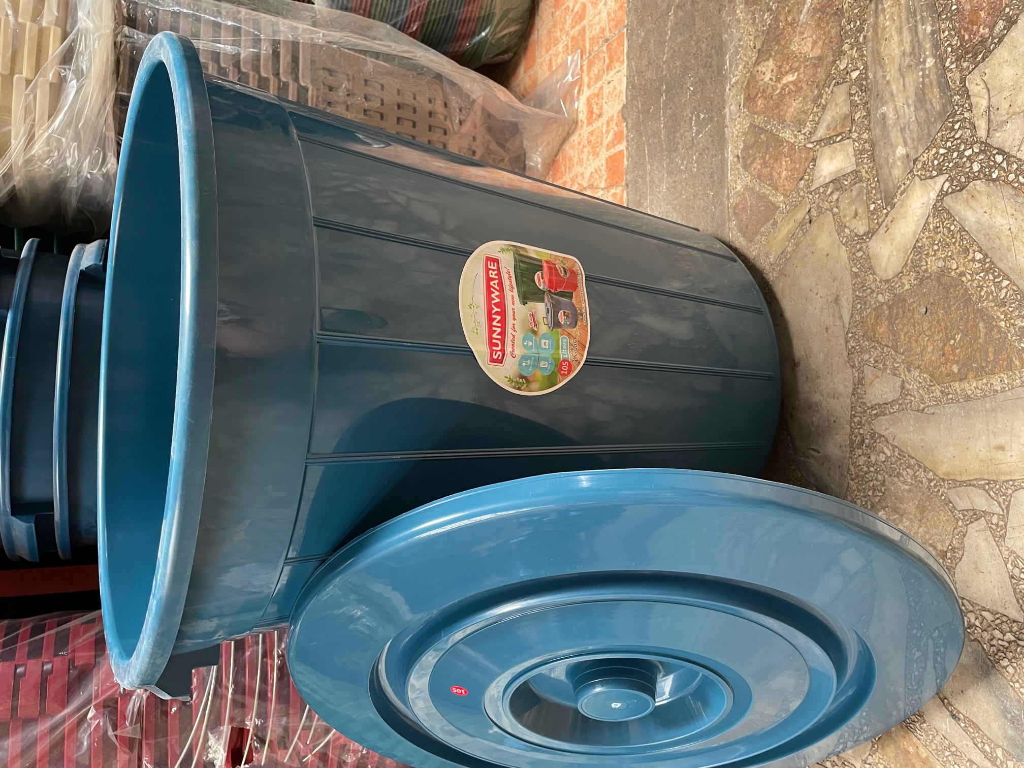 Water Container Drum Waste Bin 125L with Cover Lazada PH