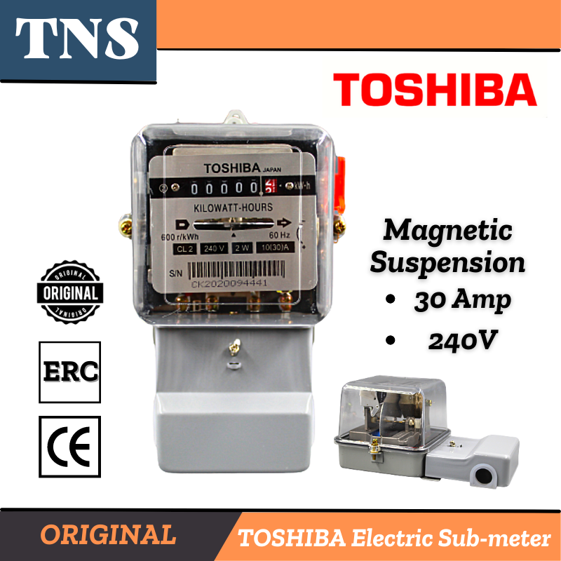 TOSHIBA Electric Submeter 30Amp Watt Meter Suspension Single Phase ED