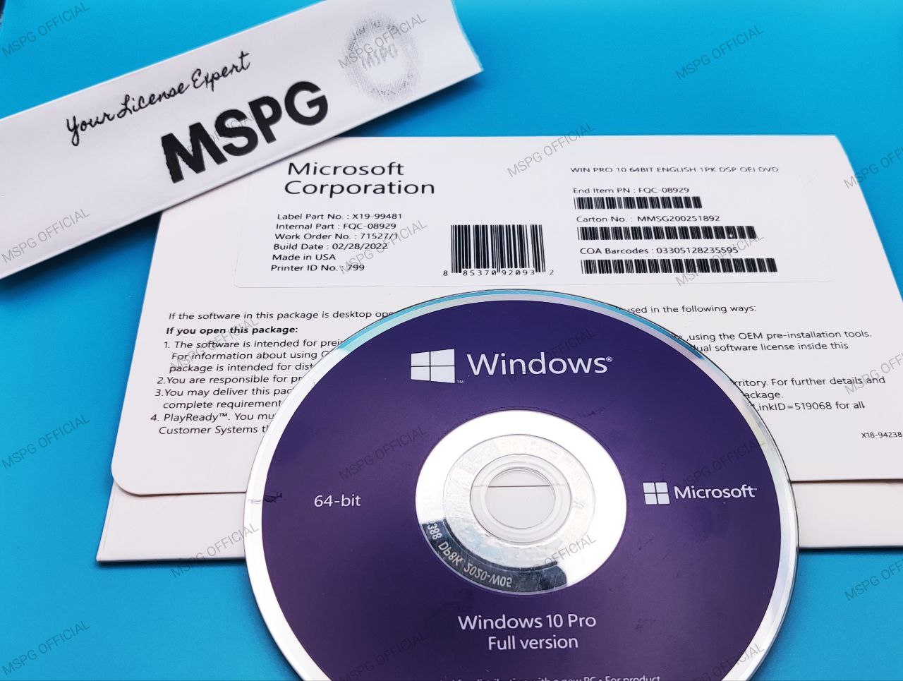 Windows 10 Pro OEM OEI DVD Pack 64-bit | Lazada PH
