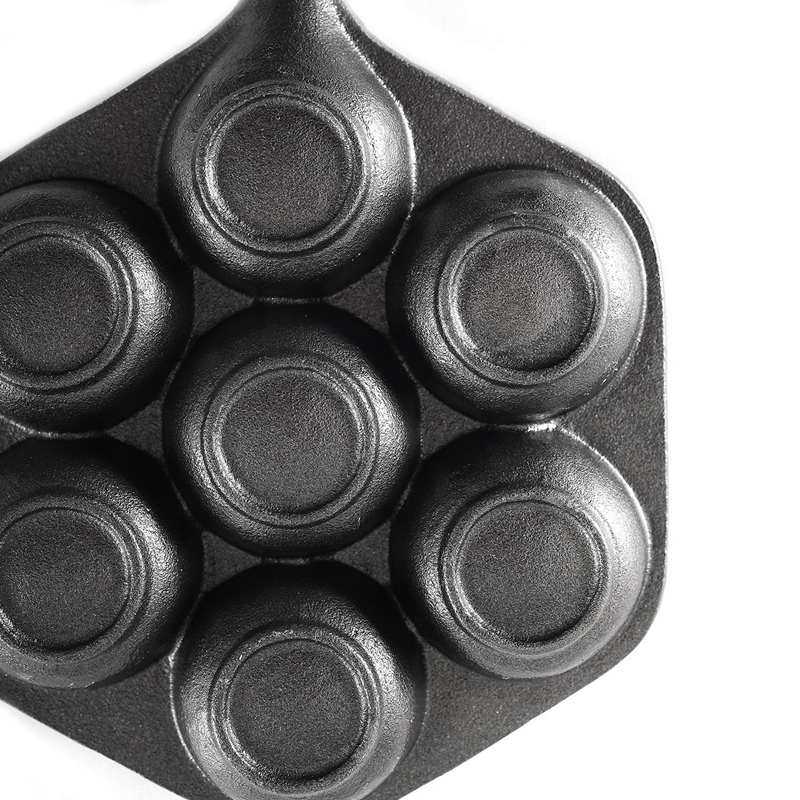 Cast Iron Stuffed Nonstick StuffedPancake Pan,Munk/Aebleskiver,House Cast Iron Griddle for Various Spherical Food