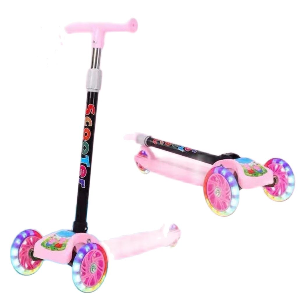 KIDS OUTDOOR TOY FOLDING KICK SCOOTER FOR BOYS AND GIRLS WITH LED