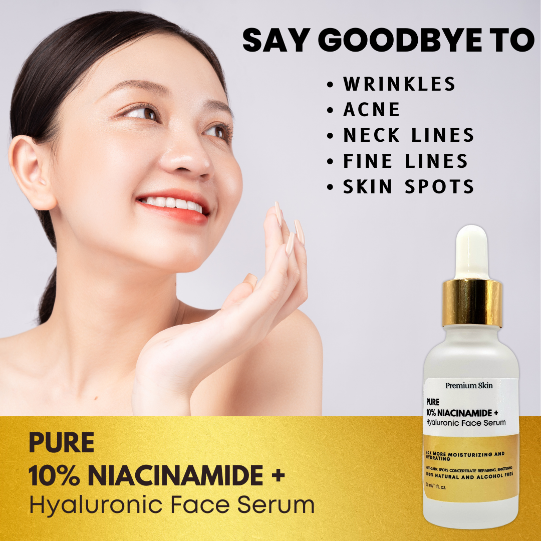 Premium Skin 10% Niacinamide+ Hyaluronic Face Serum more Moisturizing ...