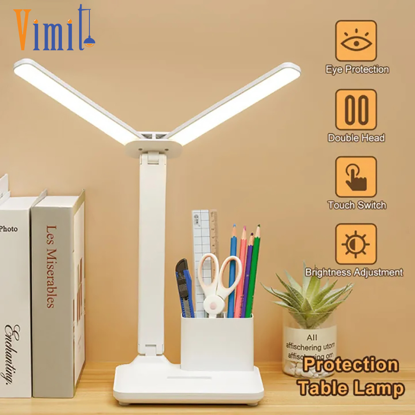 Vimite Led Desk Lamps USB Eye-Protection Table Lamp 3-speed Adjustable Folding Night light For Bedroom Bedside Reading