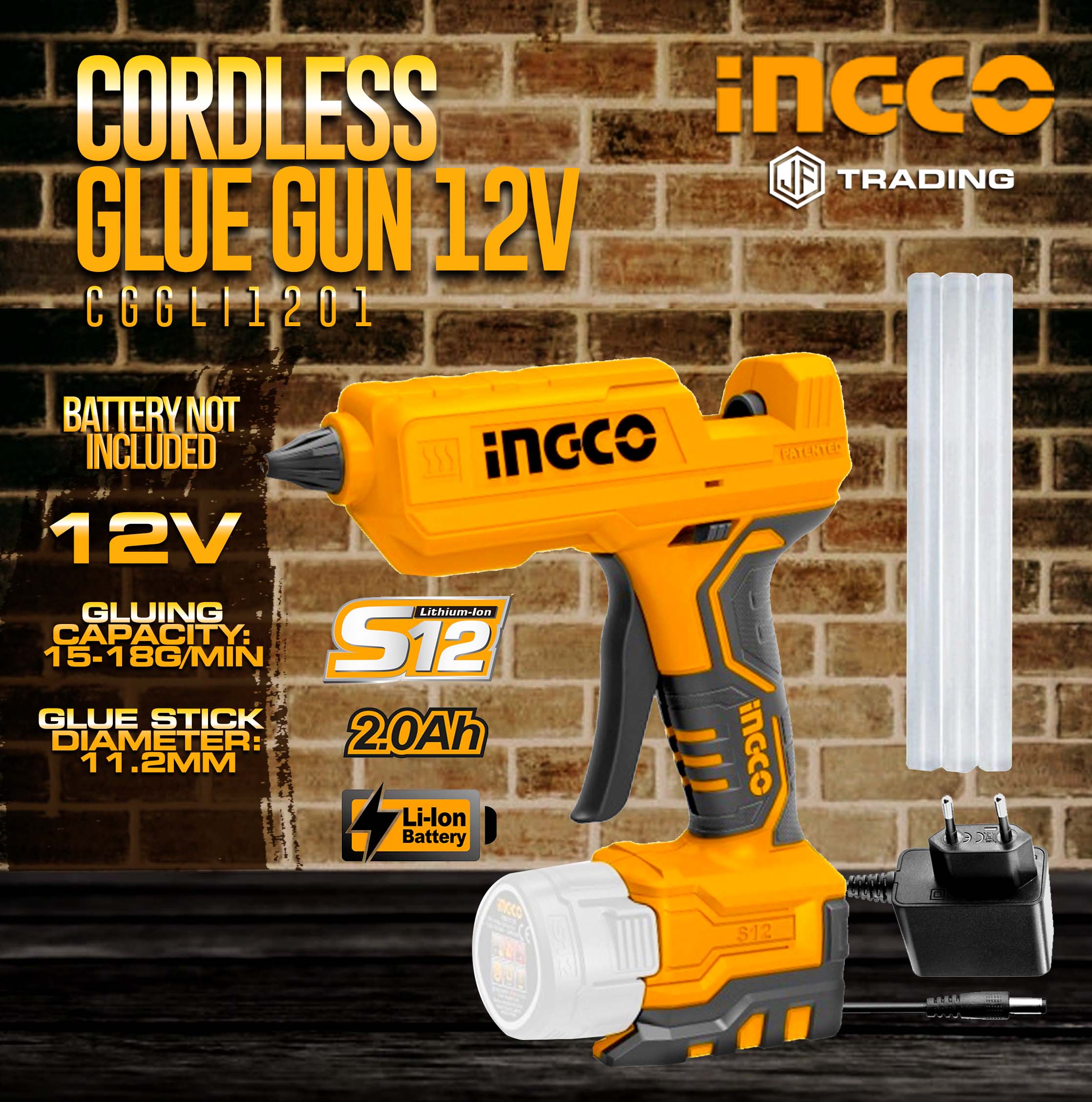INGCO Cordless Glue Gun 12V CGGLI1201 UNIT ONLY♦JF TRADING♦ Lazada PH