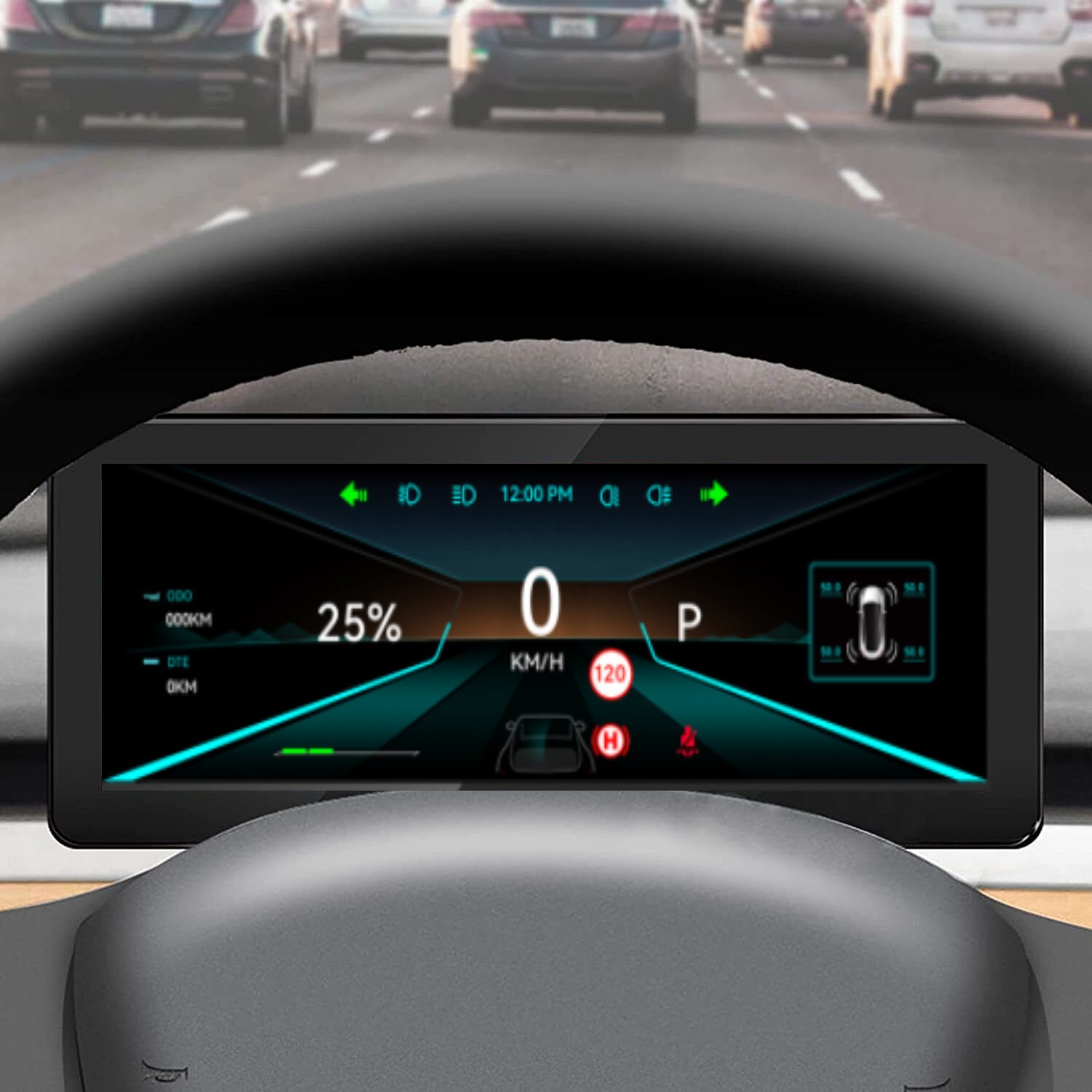 For Tesla Model Y 3 Display Dashboard 8 inch Cluster Instrument HD LCD ...