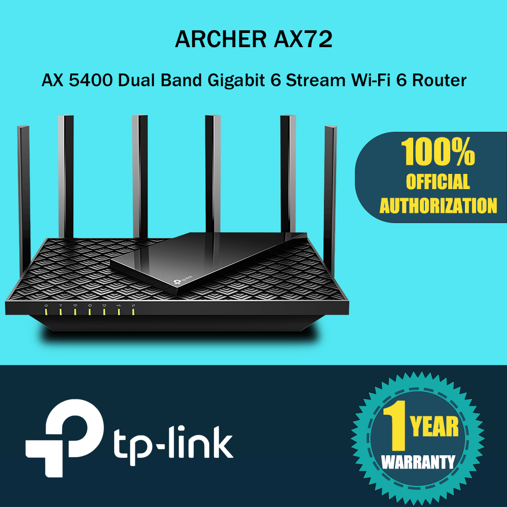 TP-Link Wi-Fi 6 Archer AX72 AX5400 Mbps Gigabit Dual Band Wireless Router, OneMesh™ Supported, Dual-Core CPU, TP-Link HomeShield, Ideal for Gaming Xbox/PS4/Steam, Plug and Play (Archer AX72) | Lazada PH