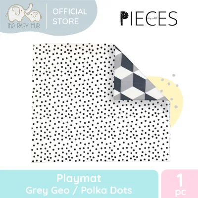Play With Pieces Playmat - Grey Geo/Polka Dots