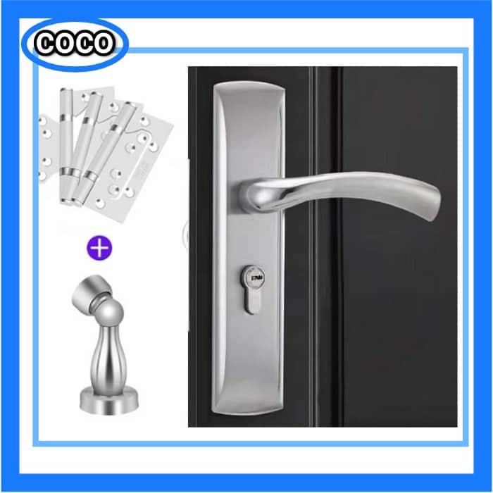 Aluminium Alloy Mute Door Locked Interior Door Handle Locks Set Lock