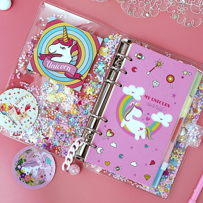 Great-King A6 Cute Notebook Planner Set Sparkling Loose Leaf PVC Shell ...